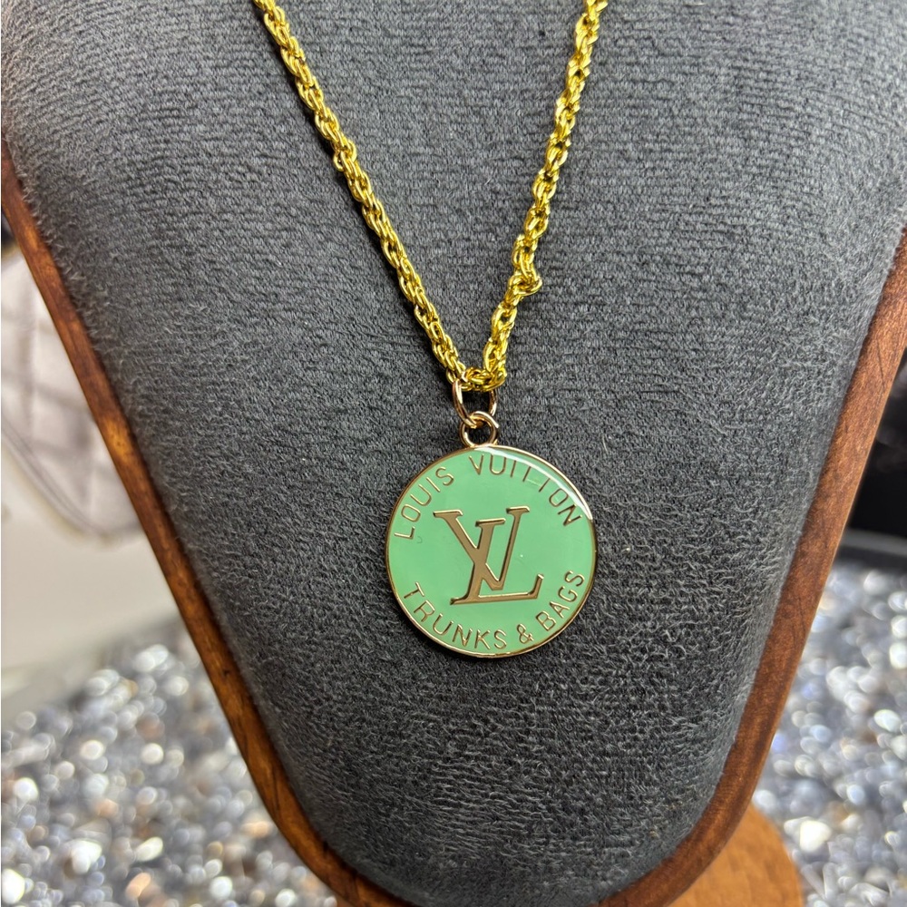 repurposed Louis Vuitton Trunks & Bags charm on unbranded necklace - Picture 3 of 5